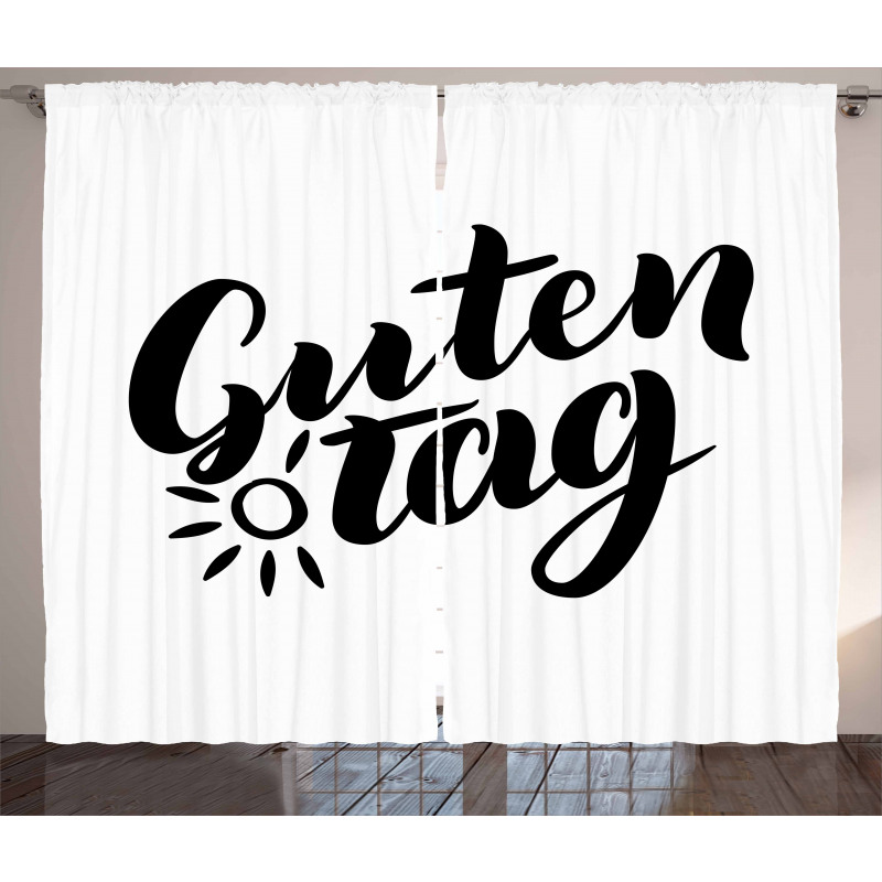 Hand Lettering Guten Tag Curtain