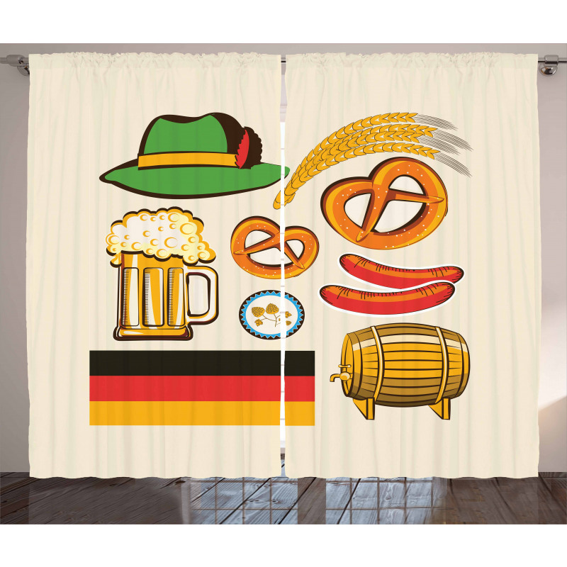 Wheat Beer Pretzels Curtain