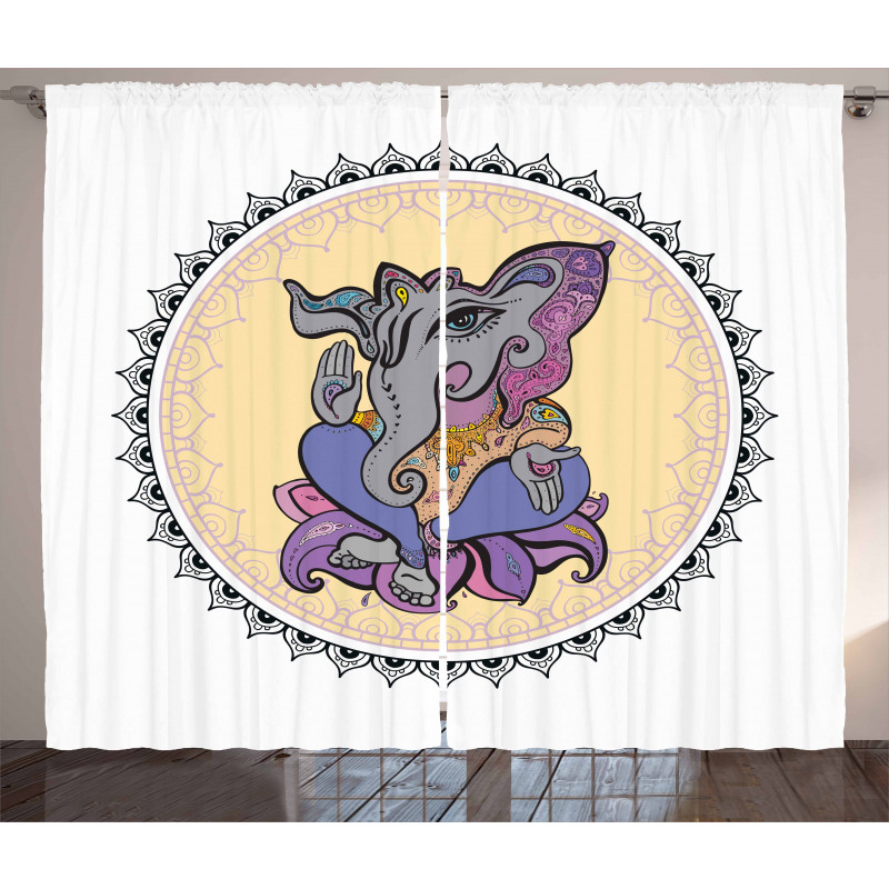 Mandala Circle Folkloric Curtain