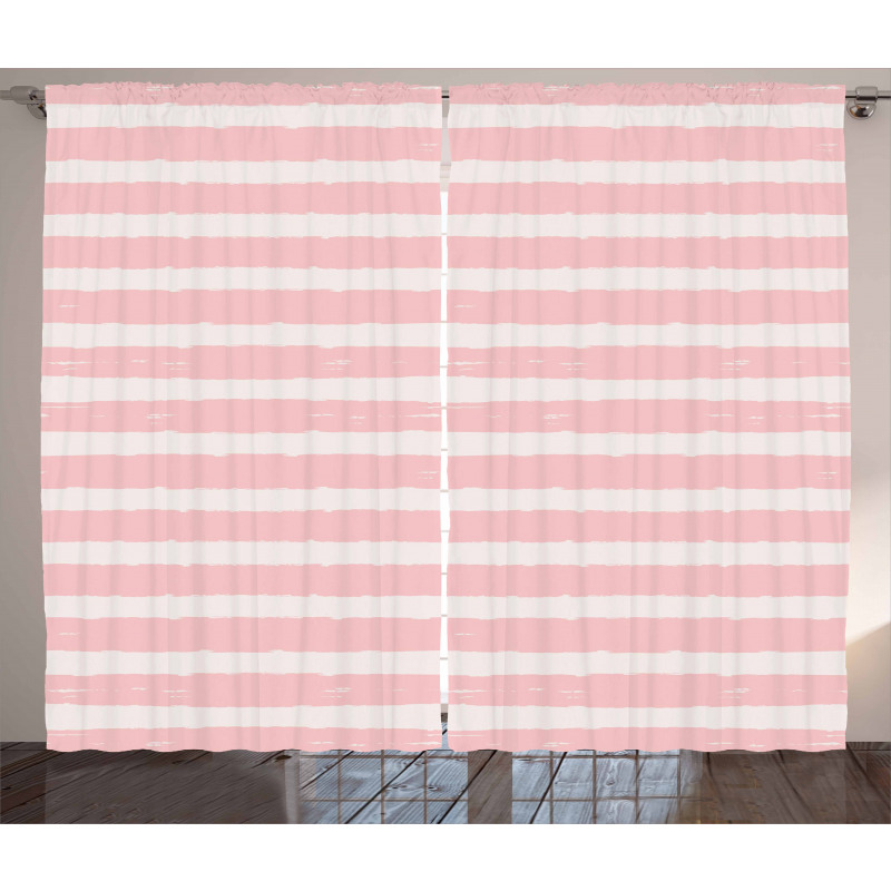 Brushstroke Stripes Pastel Curtain