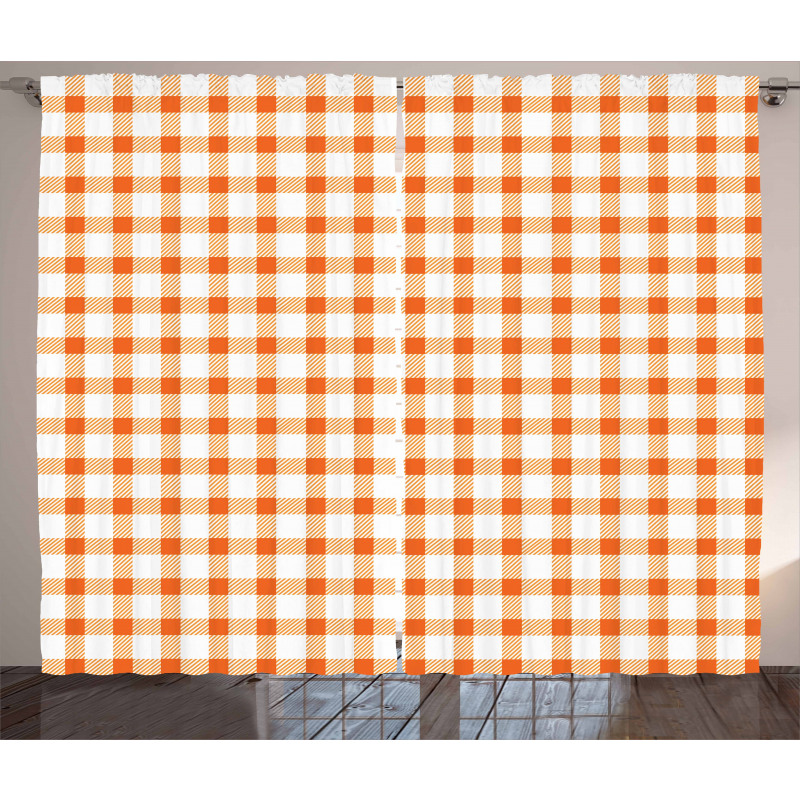 Plaid Motif Curtain