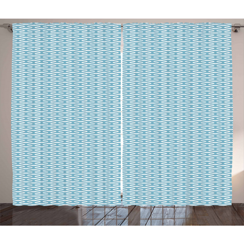 Retro Wavy Stripes Curtain