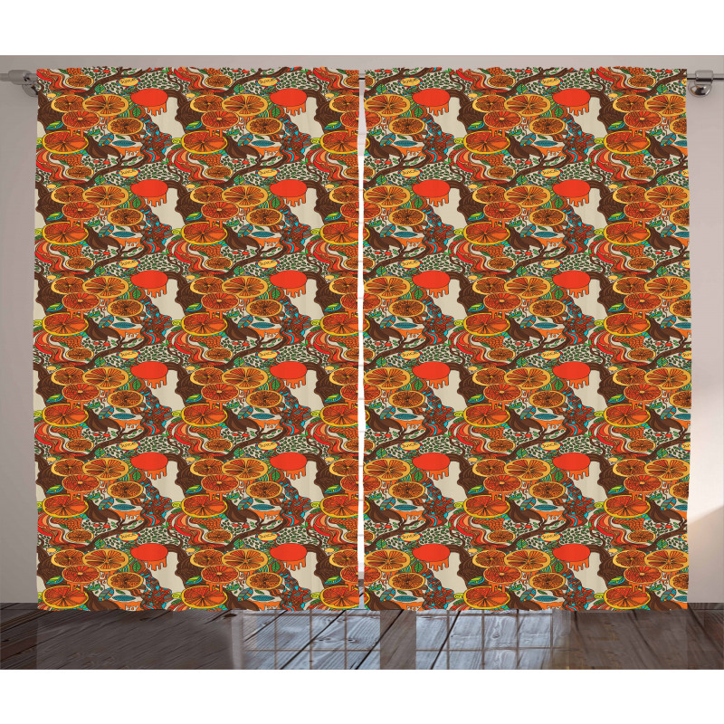 Juicy Oranges Trees Curtain