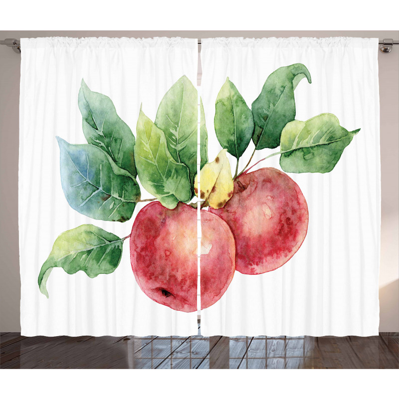 Green Leaves and Fruits Curtain