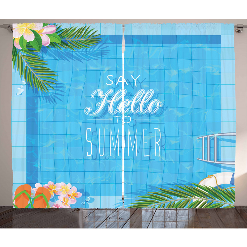 Summer Season Slogan Curtain