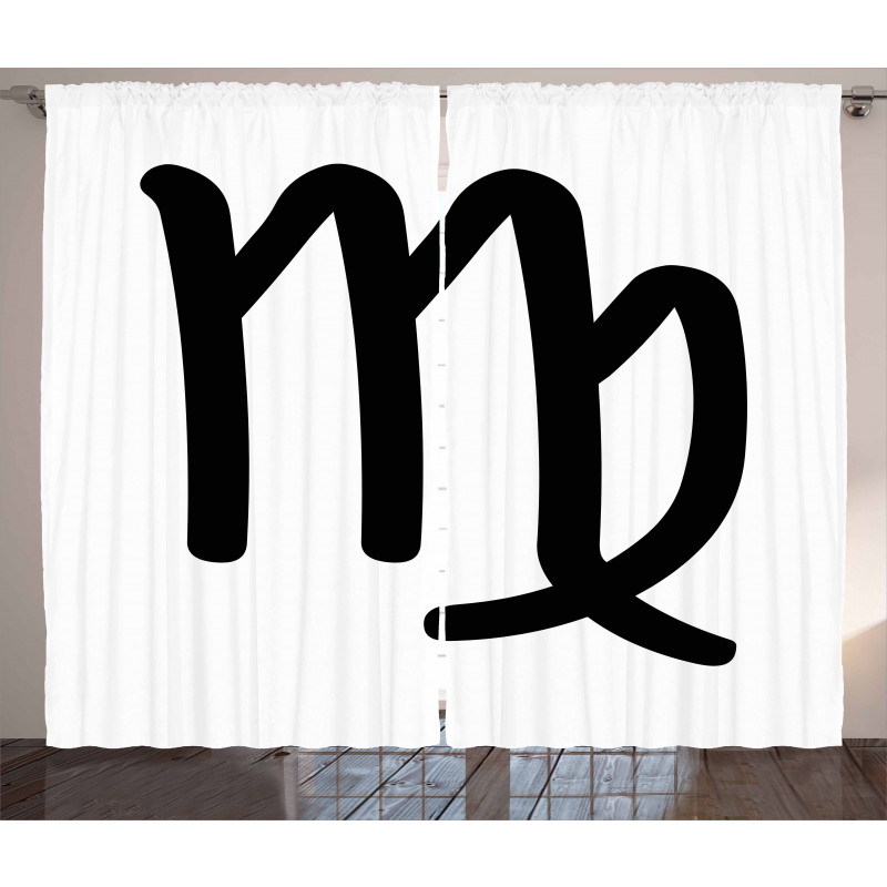Monochrome Sign Curtain