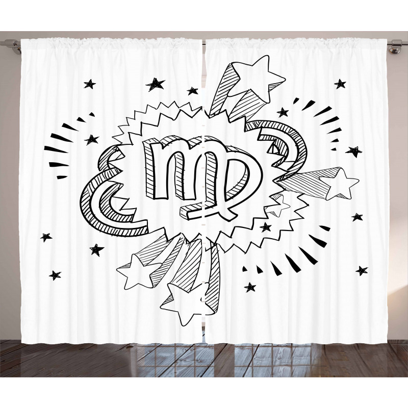 Doodle Pop Art Curtain