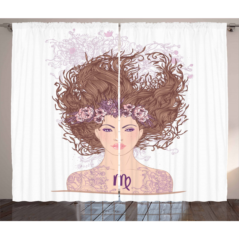 Floral Young Girl Curtain
