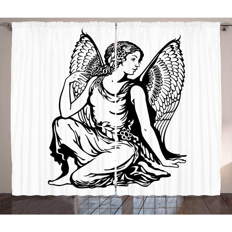 Young Angel Tattoo Curtain