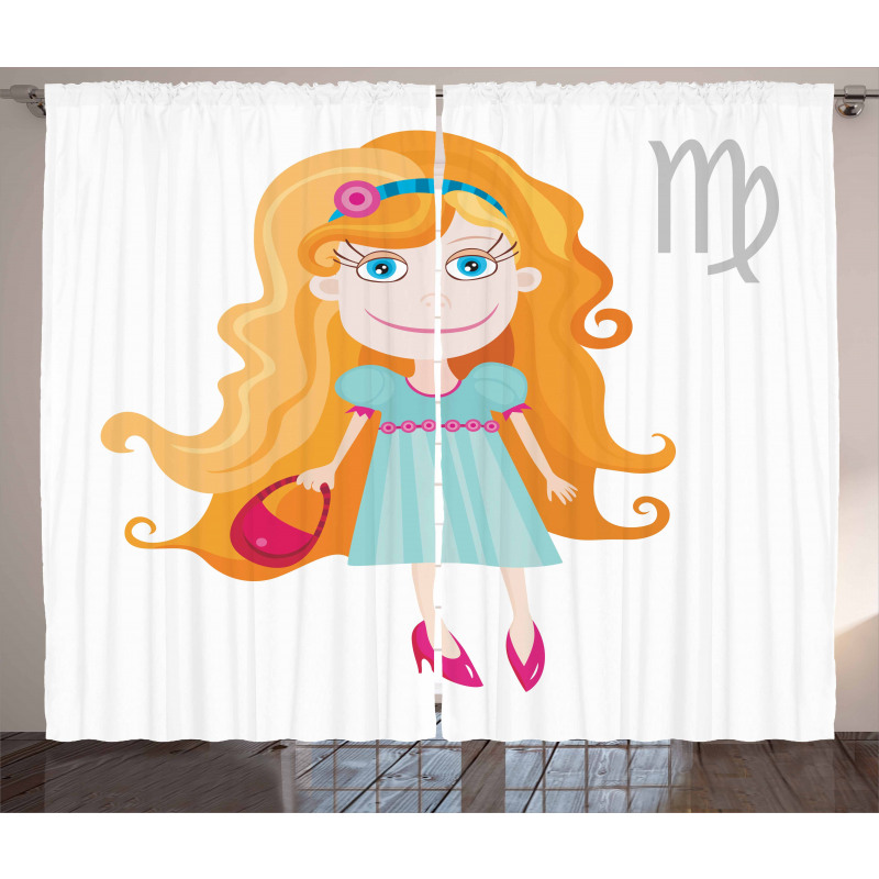 Cartoon Girl Curtain