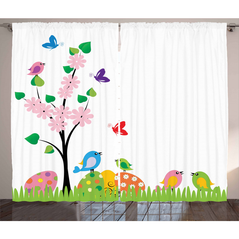 Spring Illustration Curtain