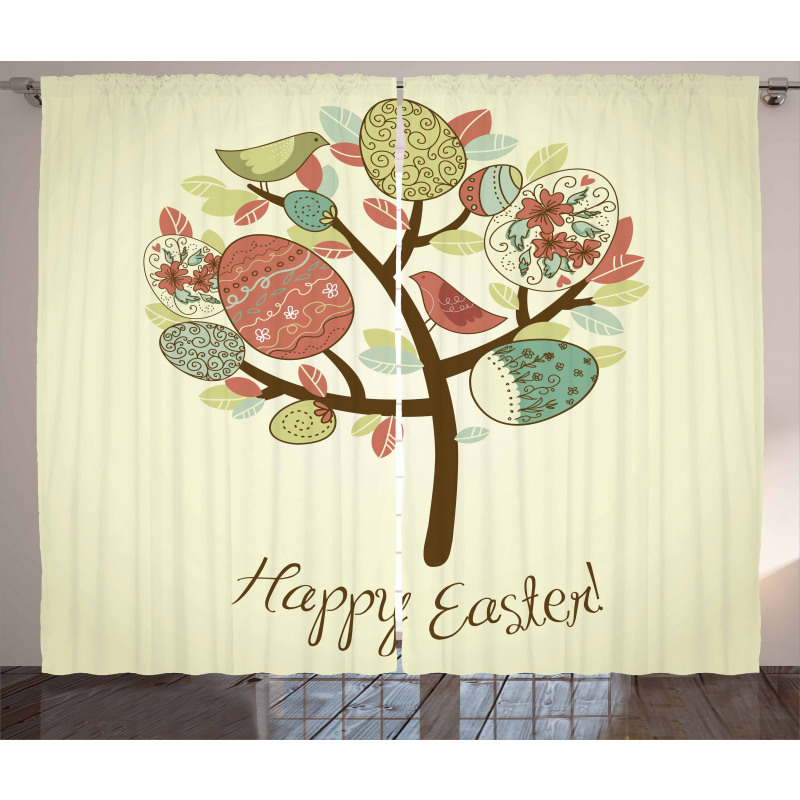 Vintage Spring Foliage Curtain