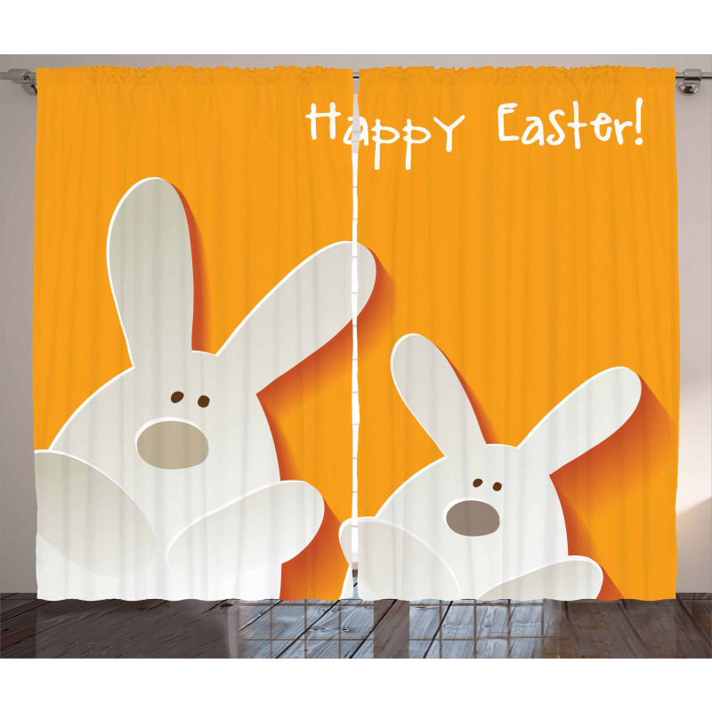 Happy Easter Bunnies Curtain