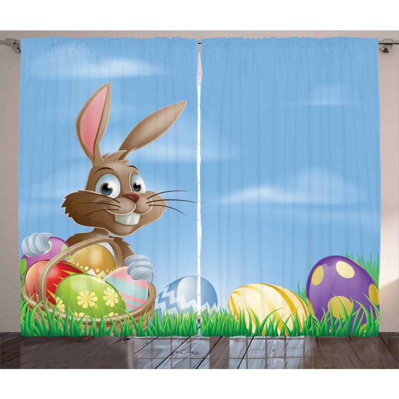 Painted Easter Eggs Curtain