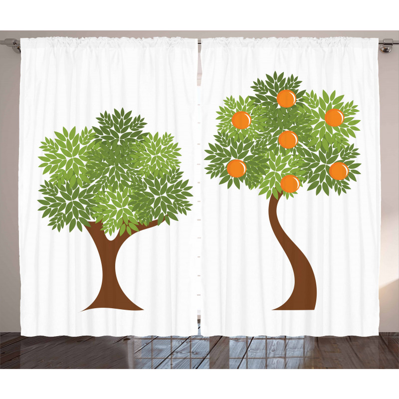 Trees with Leaves Curtain
