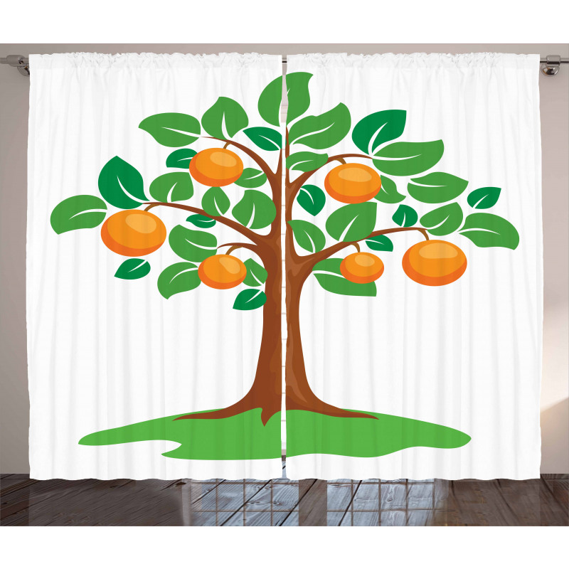 Orange Tree Design Curtain