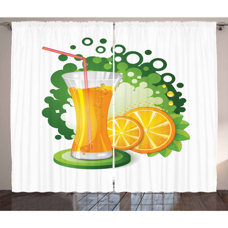 Juice Fruit Slices Curtain