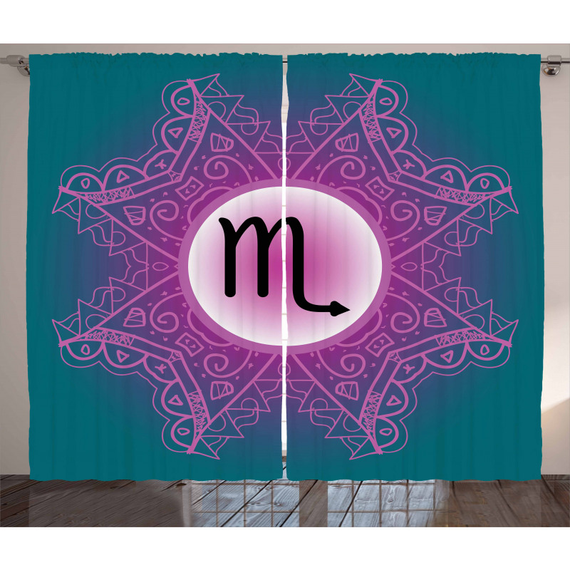 Fuchsia Mandala Curtain