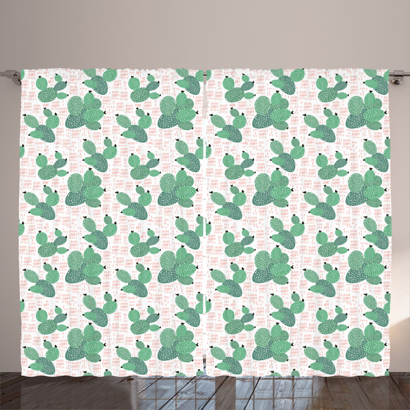 Tropical Succulent Art Curtain