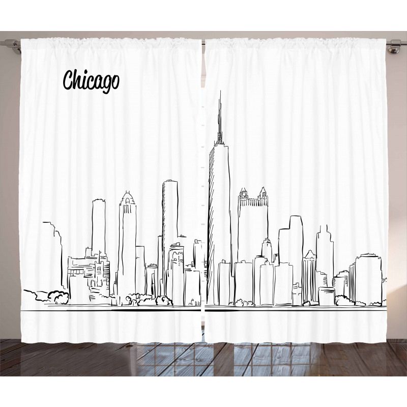Downtown Sketch Curtain