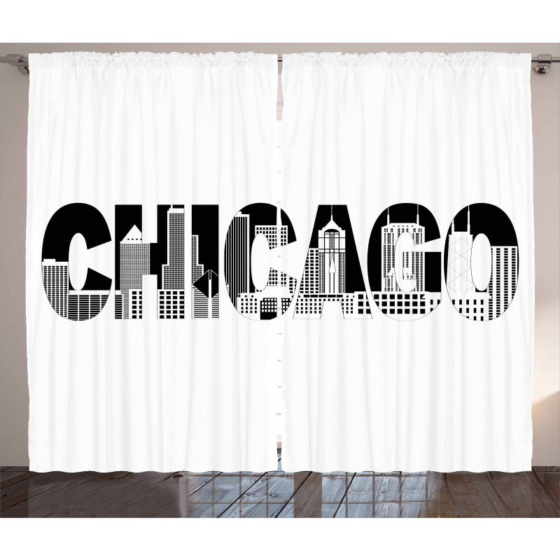 City in Letters Curtain