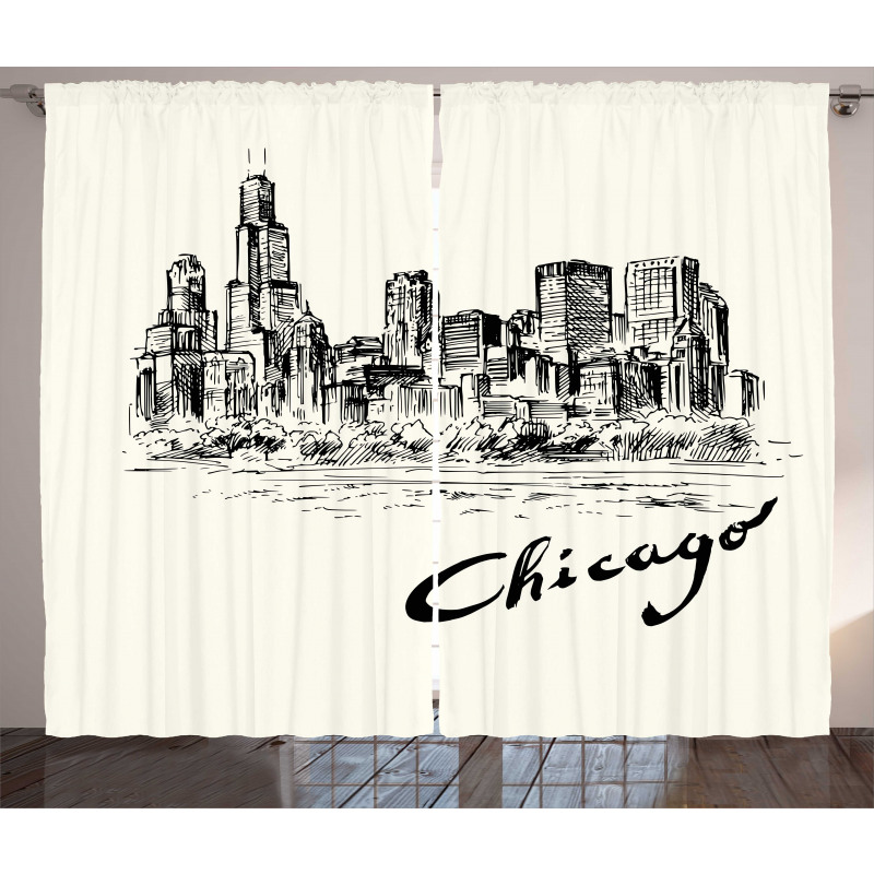 Vintage Sketch Curtain