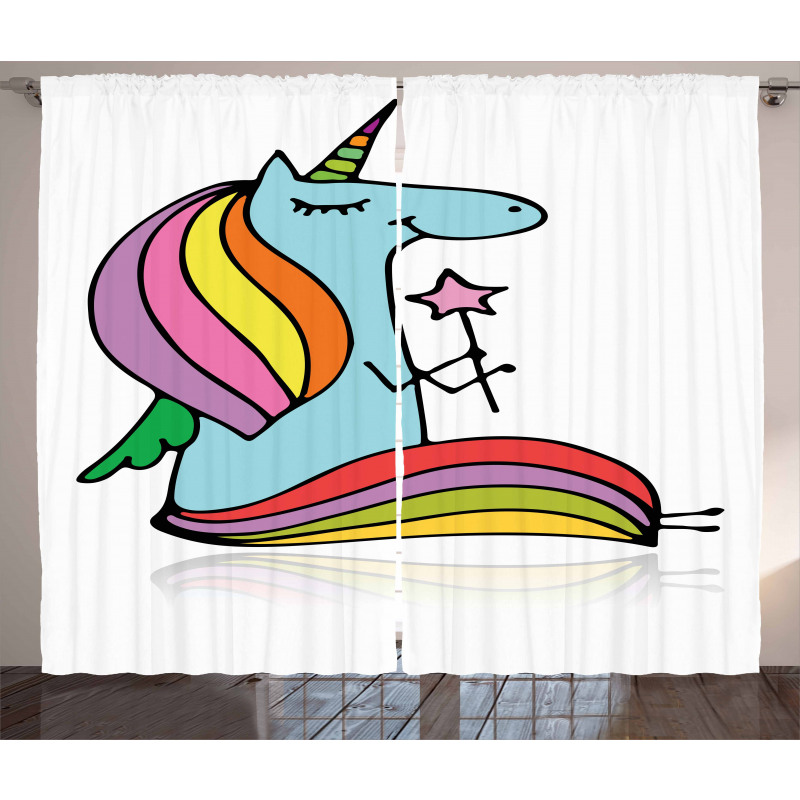 Doodle Mythical Animal Curtain