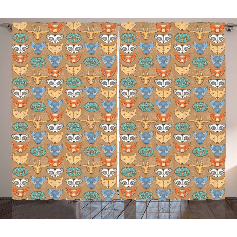 Forest Fauna Pattern Curtain