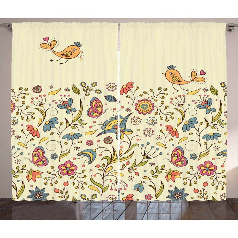 Colorful Summer Petals Curtain