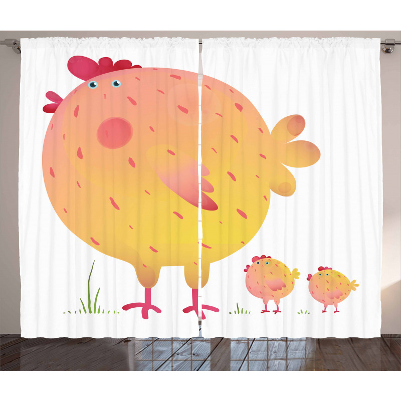 Mother Hen and Chicks Curtain