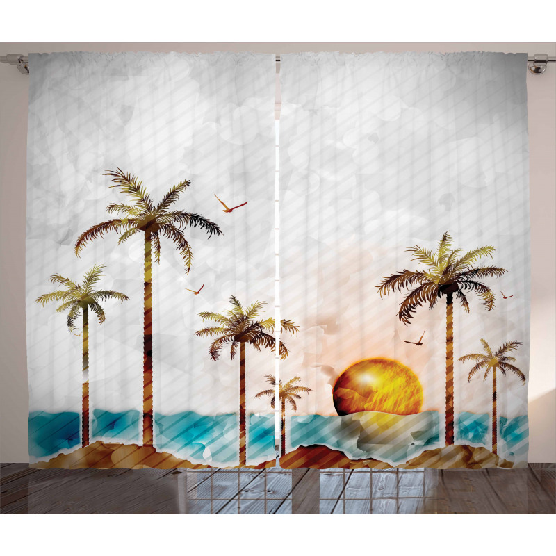 Tropic Landscape Art Curtain