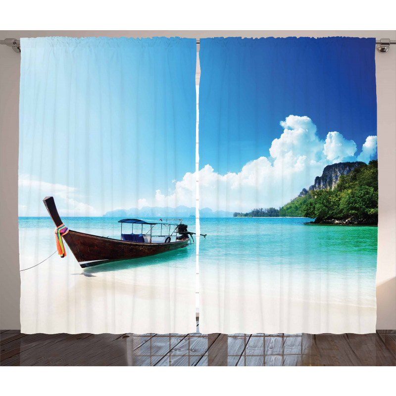 Boat Poda Island Thai Curtain