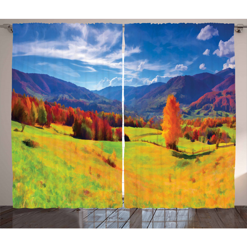 Alpine Mountain Design Curtain