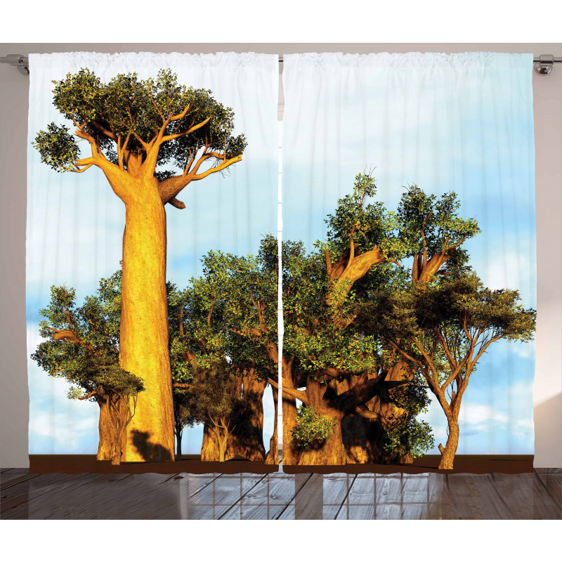 Tropical Baobabs Curtain