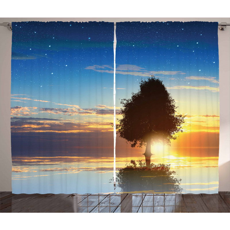 Tree Silhouette Farm Curtain