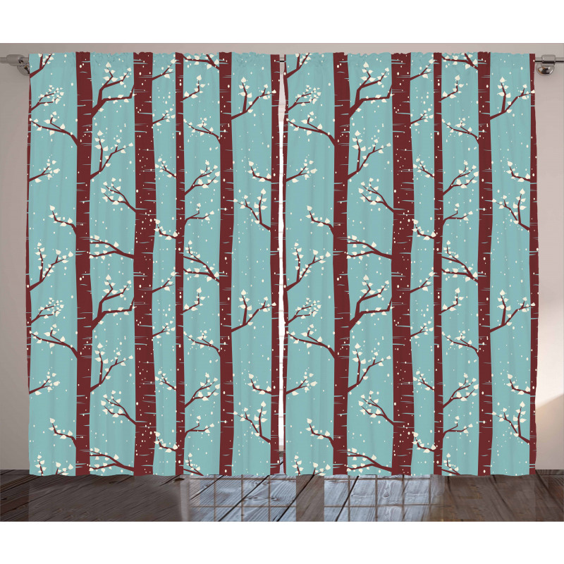 Birch Tree Silhouettes Curtain