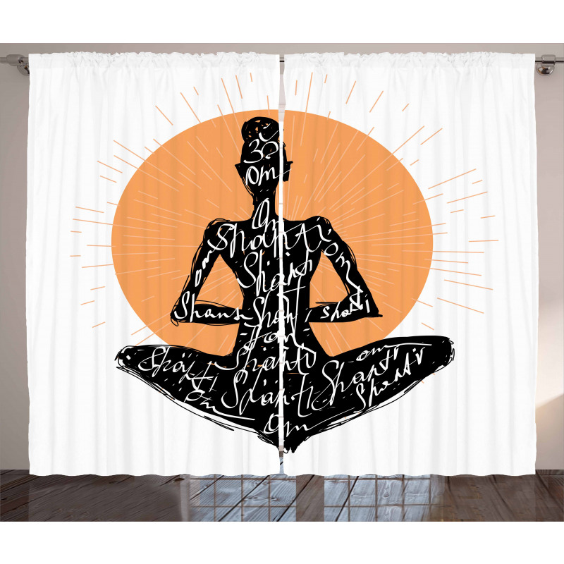 Meditating Lady Lotus Curtain