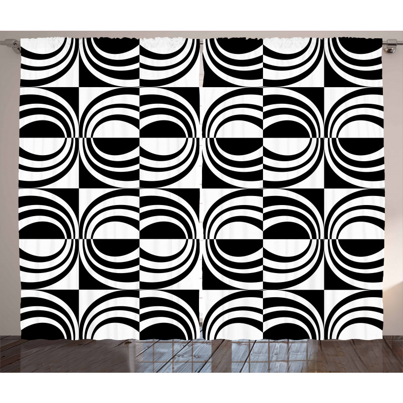 Checkered Curvy Curtain
