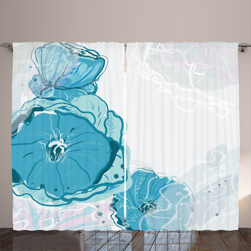 Blue Spring Blossoms Curtain