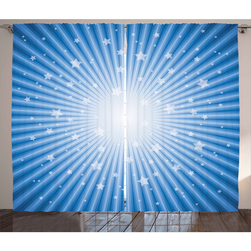 Retro Burst Stars Curtain