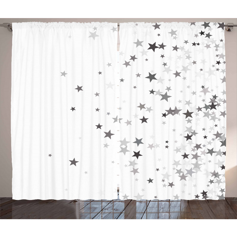 Grey Stars Celebration Curtain