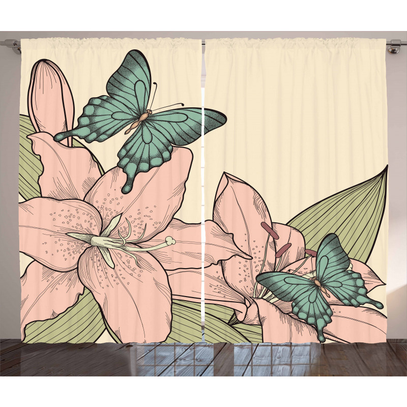 Butterflies and Lilies Curtain