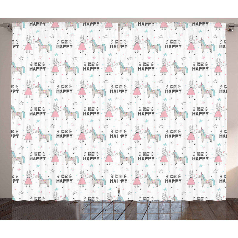 Be Happy Words Curtain