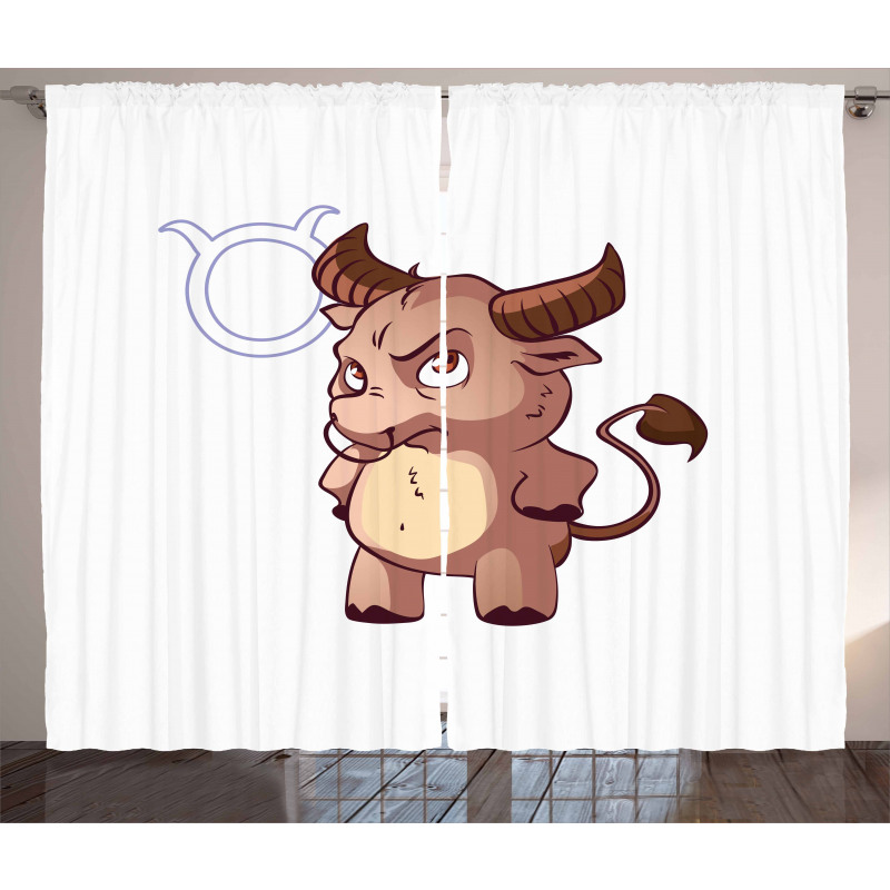 Funny Baby Bull Curtain