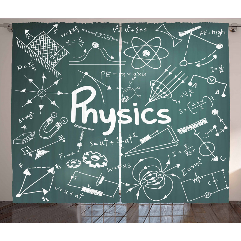 Physics and Math School Curtain