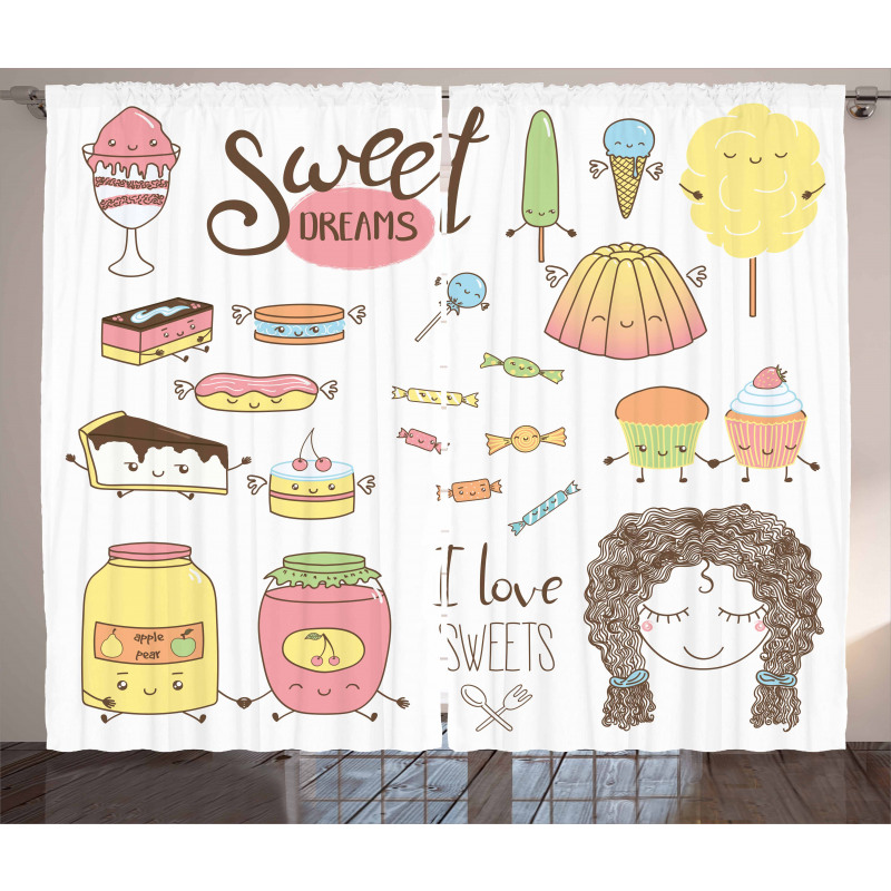 Girl with Sweets Curtain
