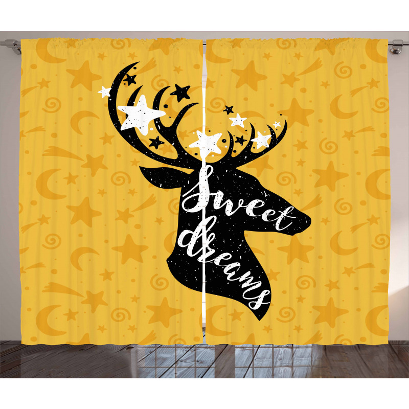 Silhouette of Deer Curtain