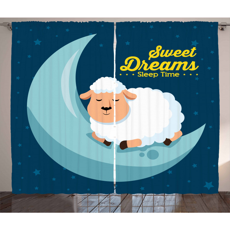 Night Sky Sheep Curtain