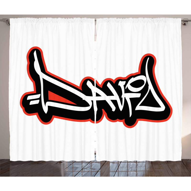 Scribbling Boys Name Curtain