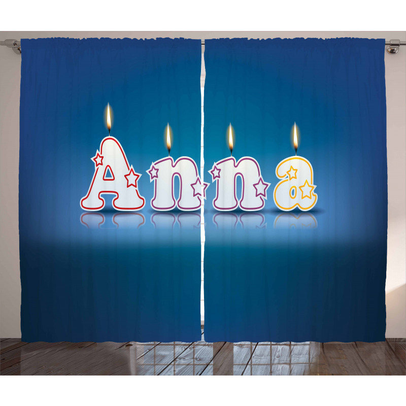 Birthday Candles Name Curtain